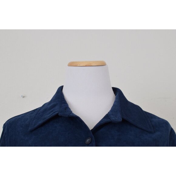 Vintage 90s Blue Polyester/Spandex Shirt size 10‎ - Picture 5 of 10